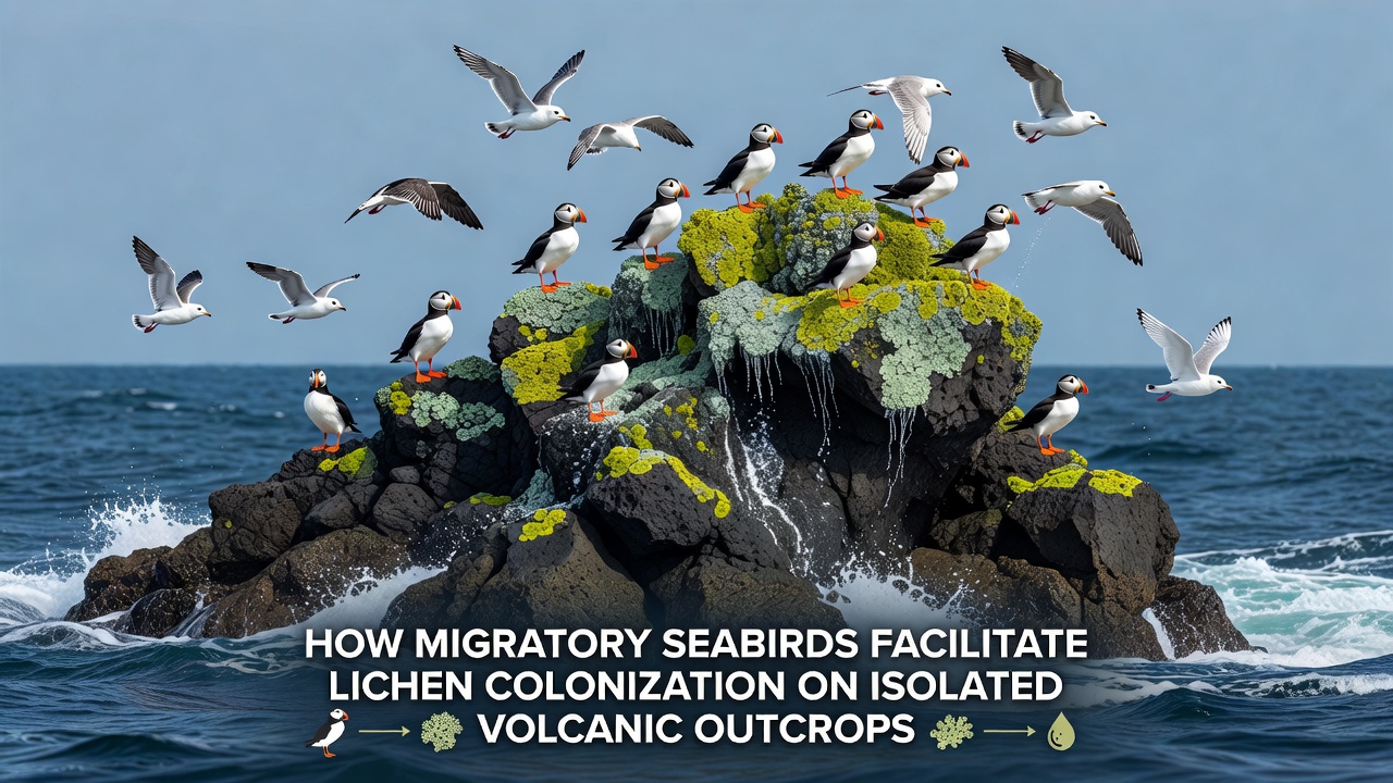 How Migratory Seabirds Facilitate Lichen Colonization on Isolated Volcanic Outcrops